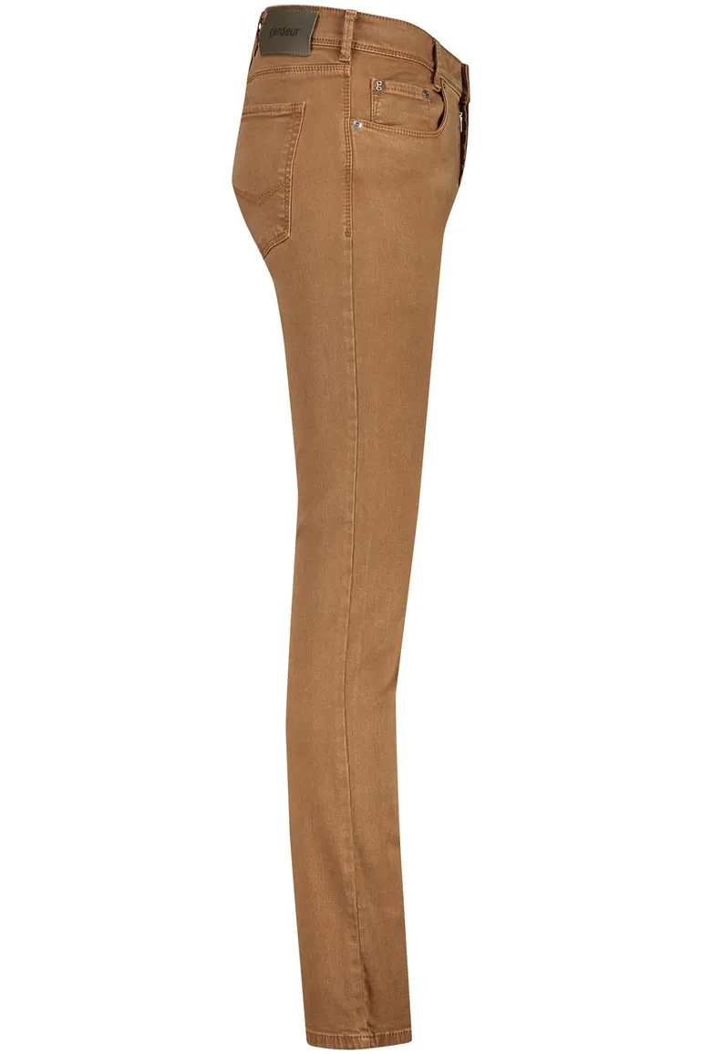 Gardeur jeans Sandro bruin effen katoen