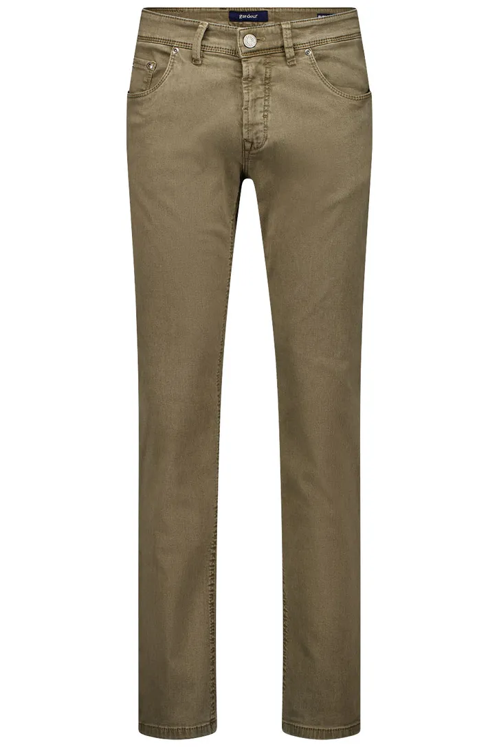 Gardeur Sandro jeans groen effen katoen slim fit