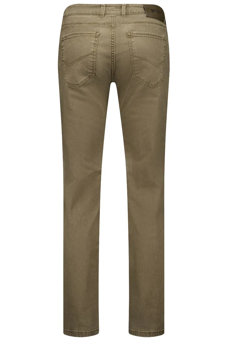 Gardeur Sandro jeans groen effen katoen slim fit
