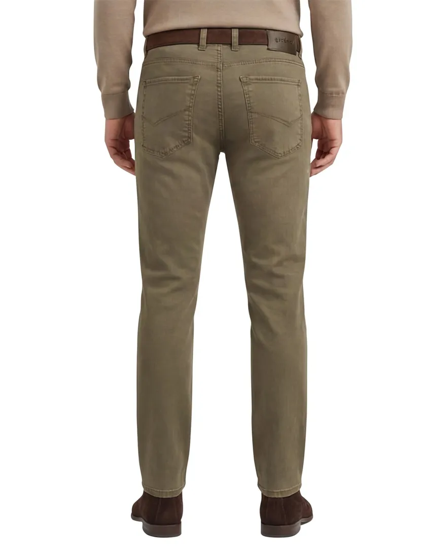 Gardeur Sandro jeans groen effen katoen slim fit