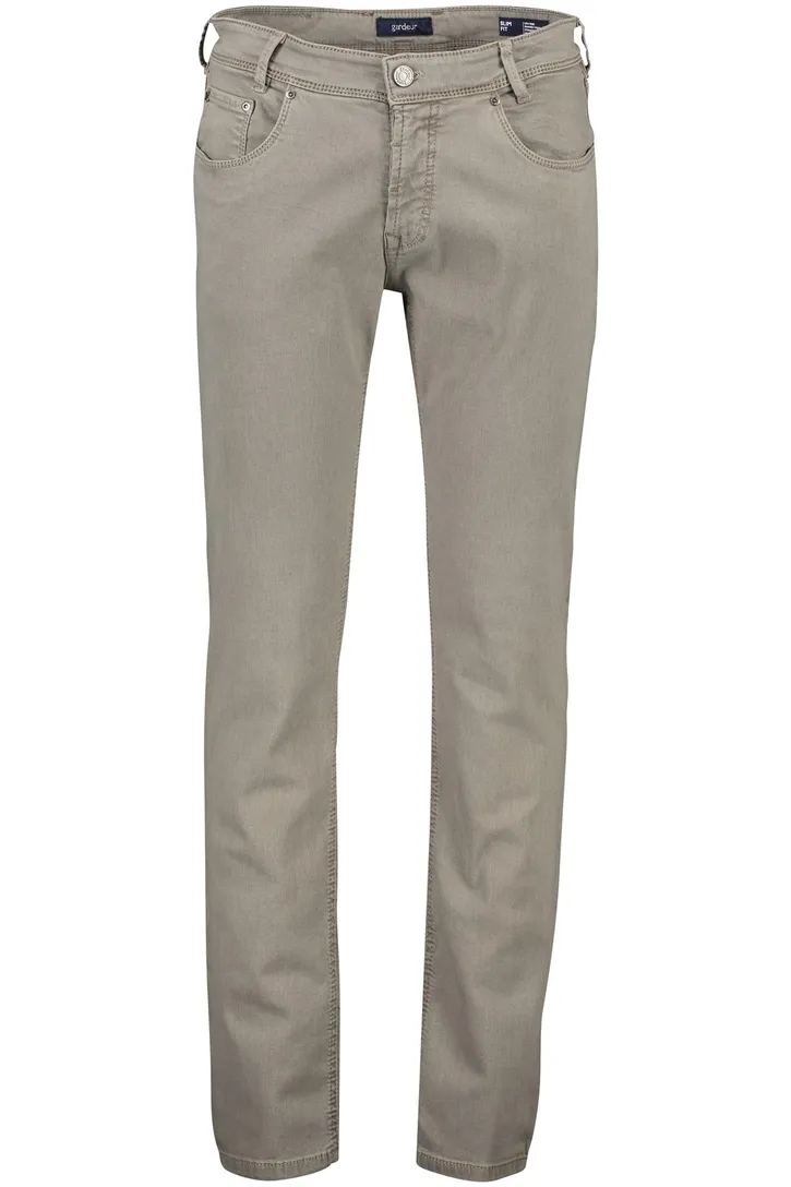 Gardeur broek katoen slim fit lichtbruin