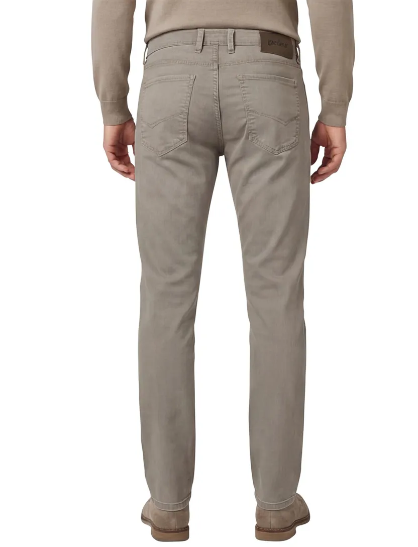Gardeur broek katoen slim fit lichtbruin