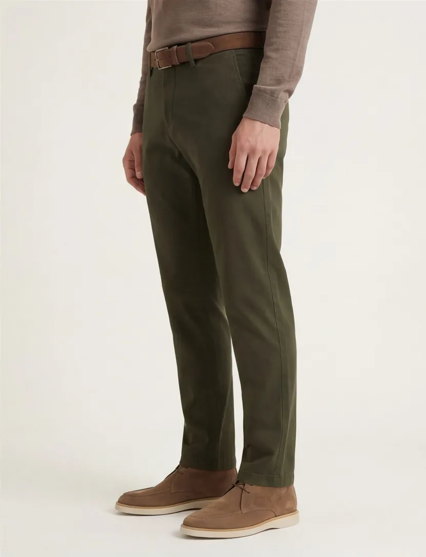 Gardeur Savage chino legergroen lyocell effen
