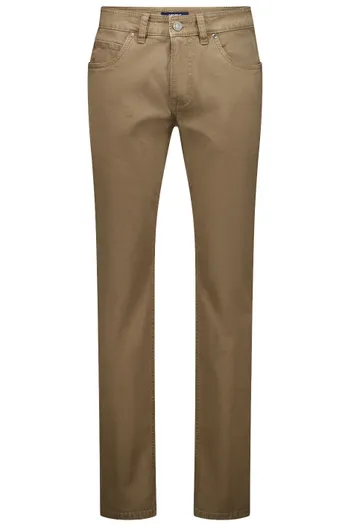 Gardeur Gardeur katoenen jeans Bill bruin effen