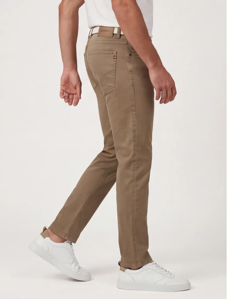 Gardeur jeans Bill beige effen katoen
