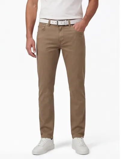 Gardeur Gardeur jeans zandbeige Bill effen katoen