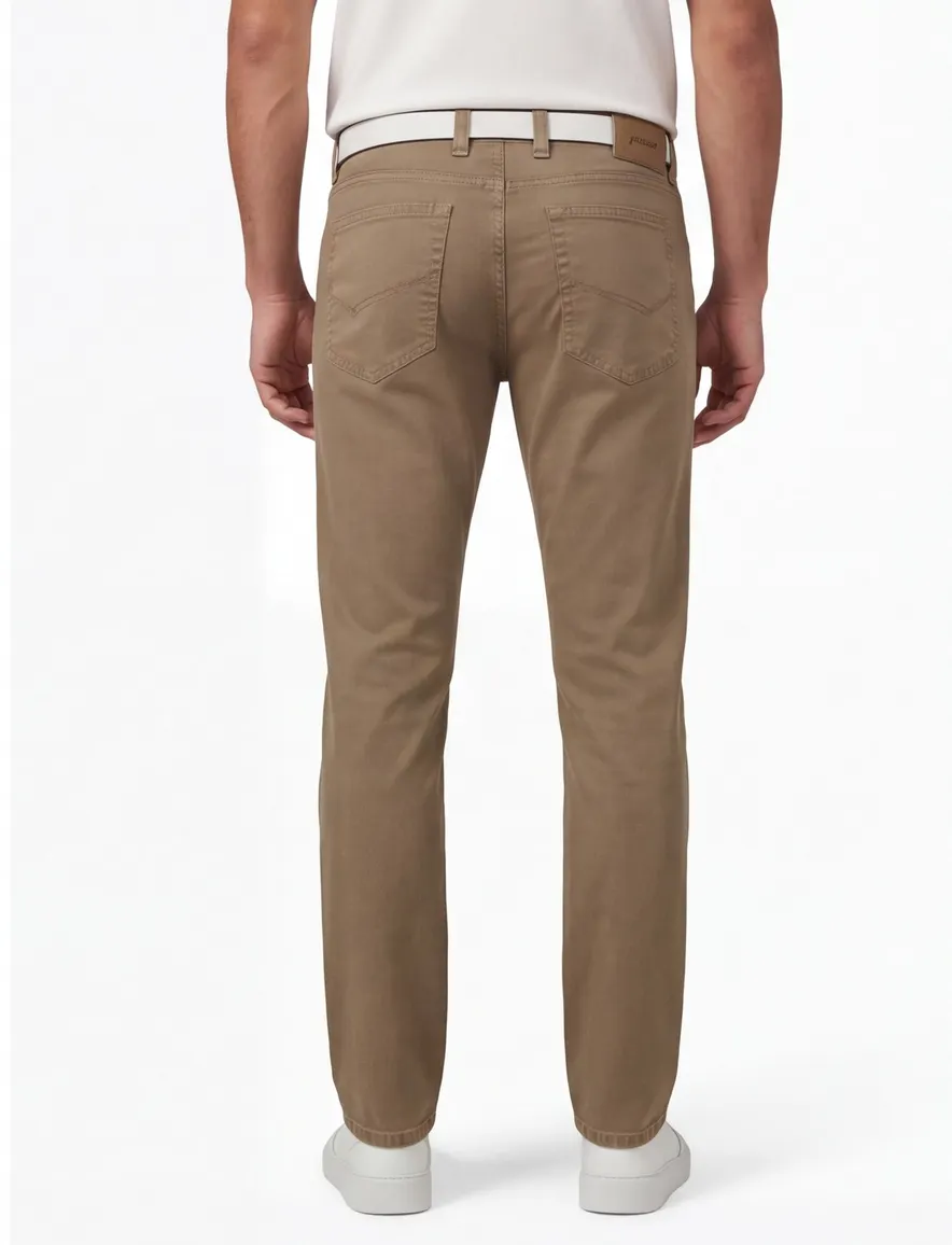 Gardeur jeans Bill beige effen katoen
