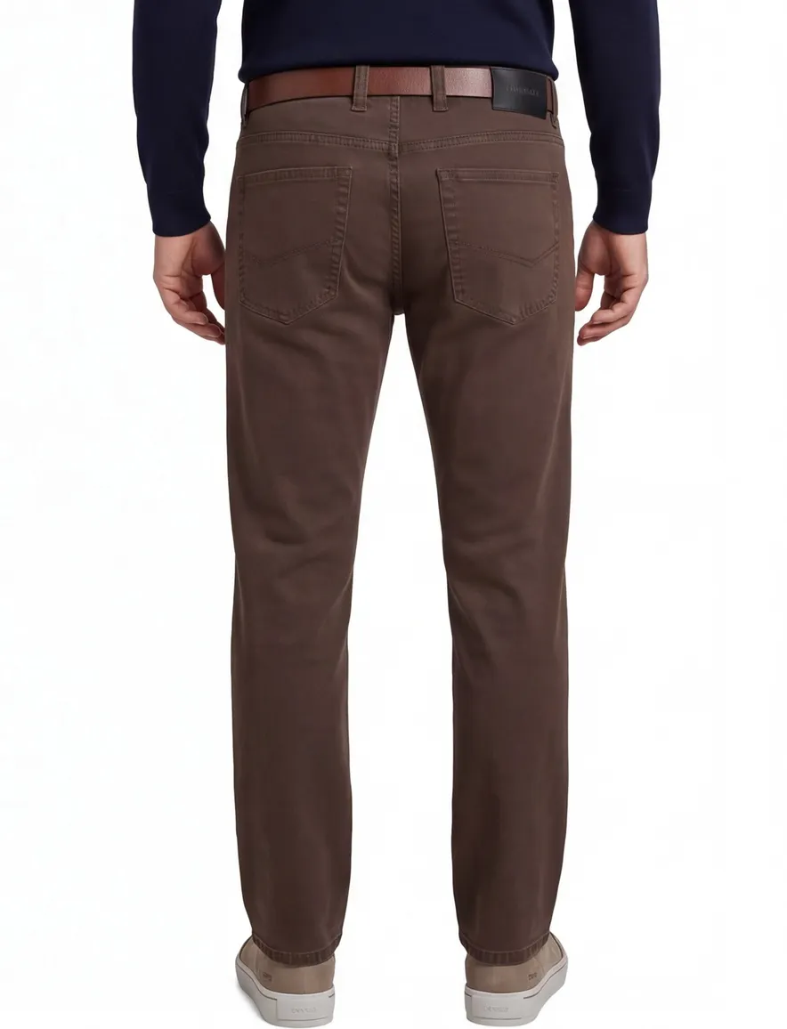 Gardeur jeans donkerbruin Bill effen katoen