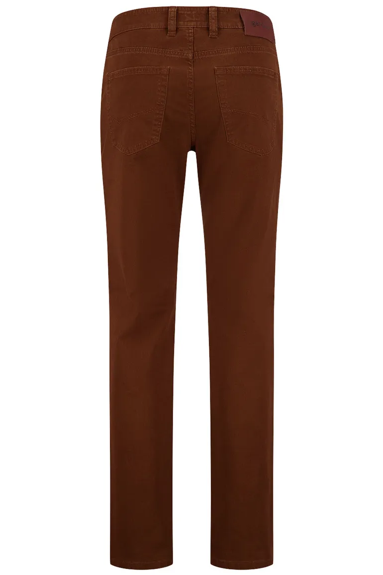 Gardeur jeans Bill bruin effen katoen