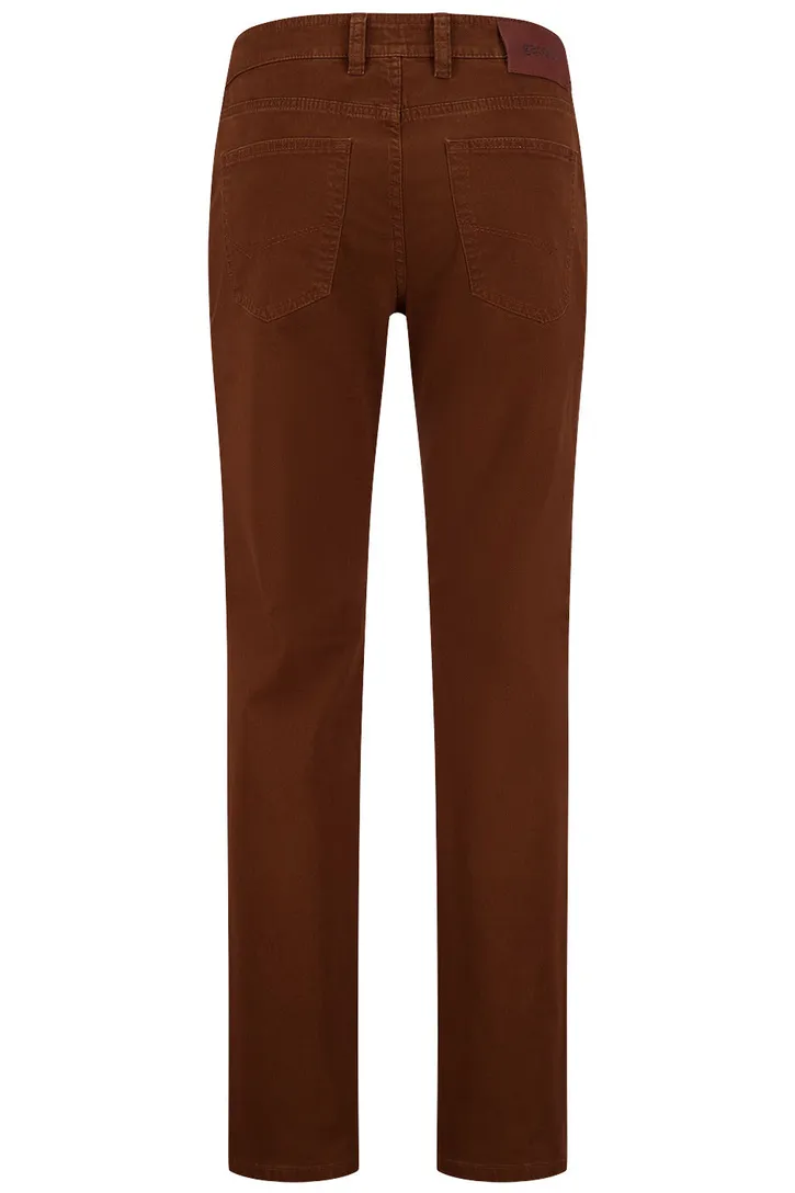 Gardeur jeans cognacbruin Bill effen katoen