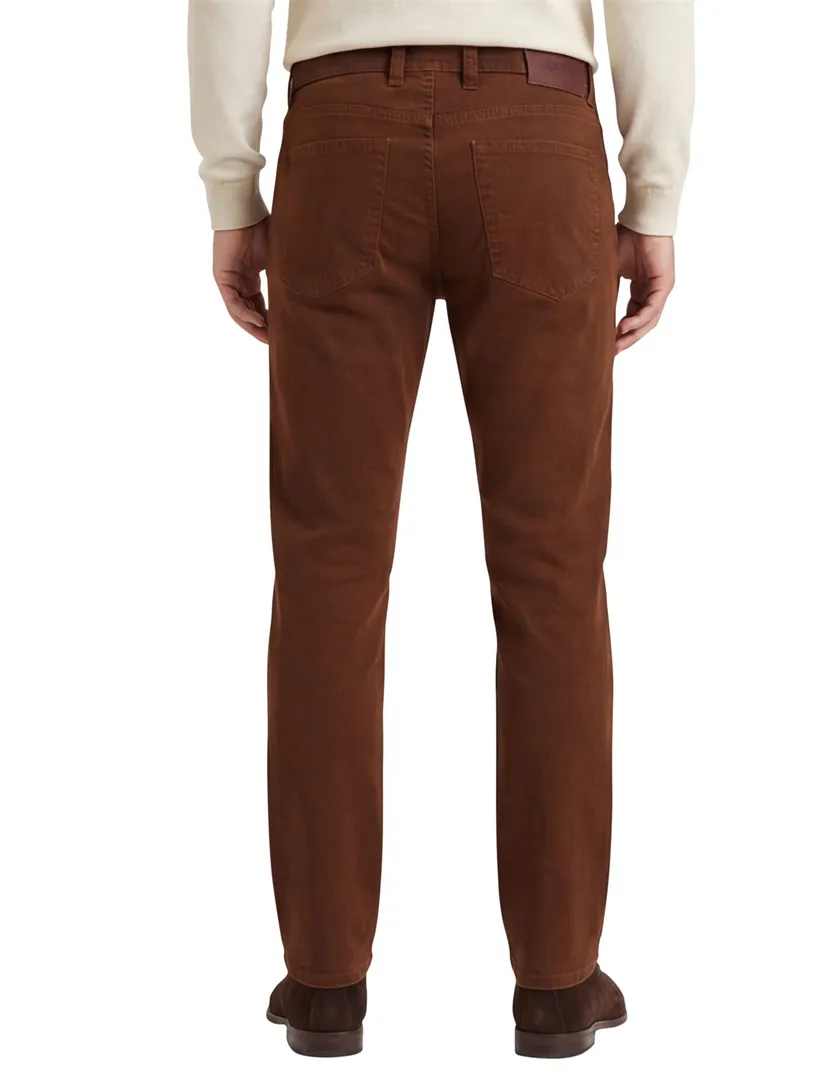 Gardeur jeans cognacbruin Bill effen katoen