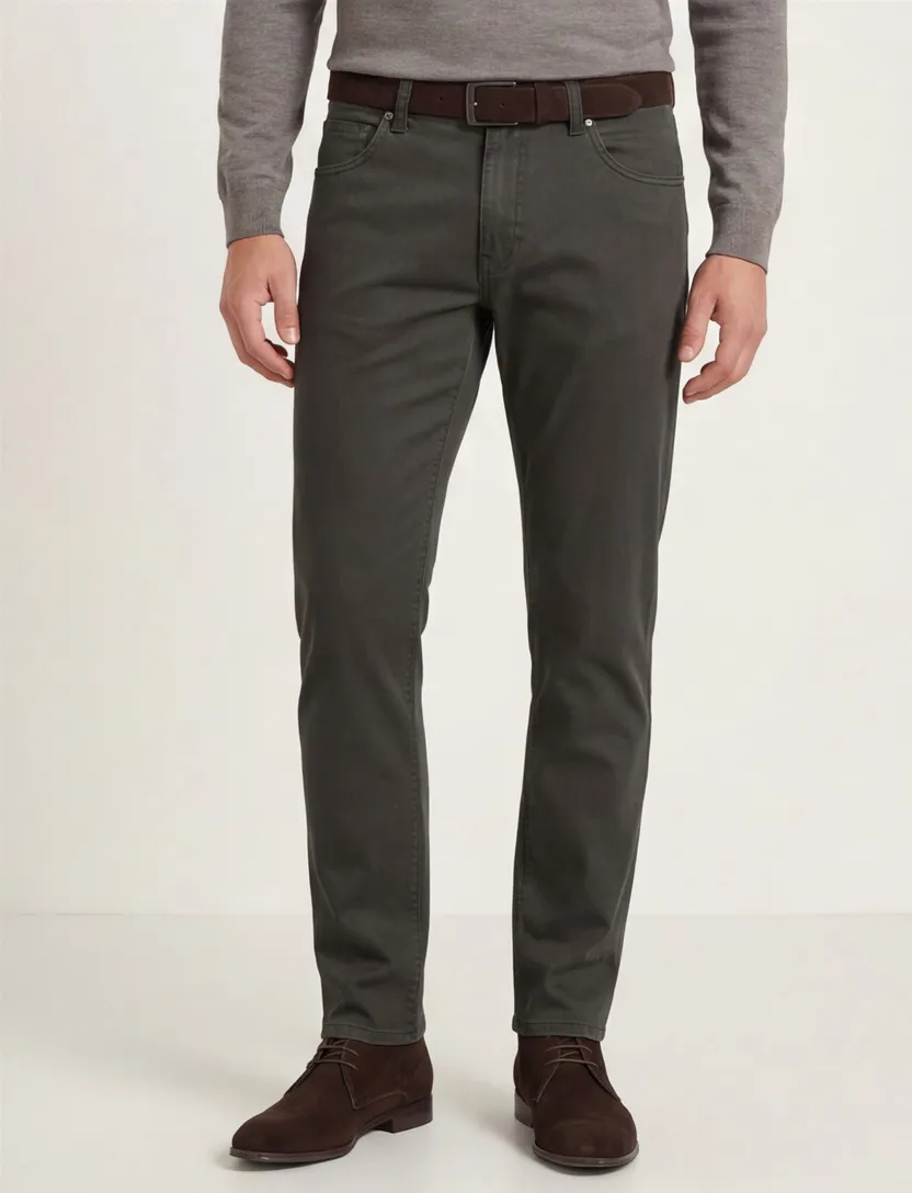 jeans Gardeur groen effen katoen Bill-3