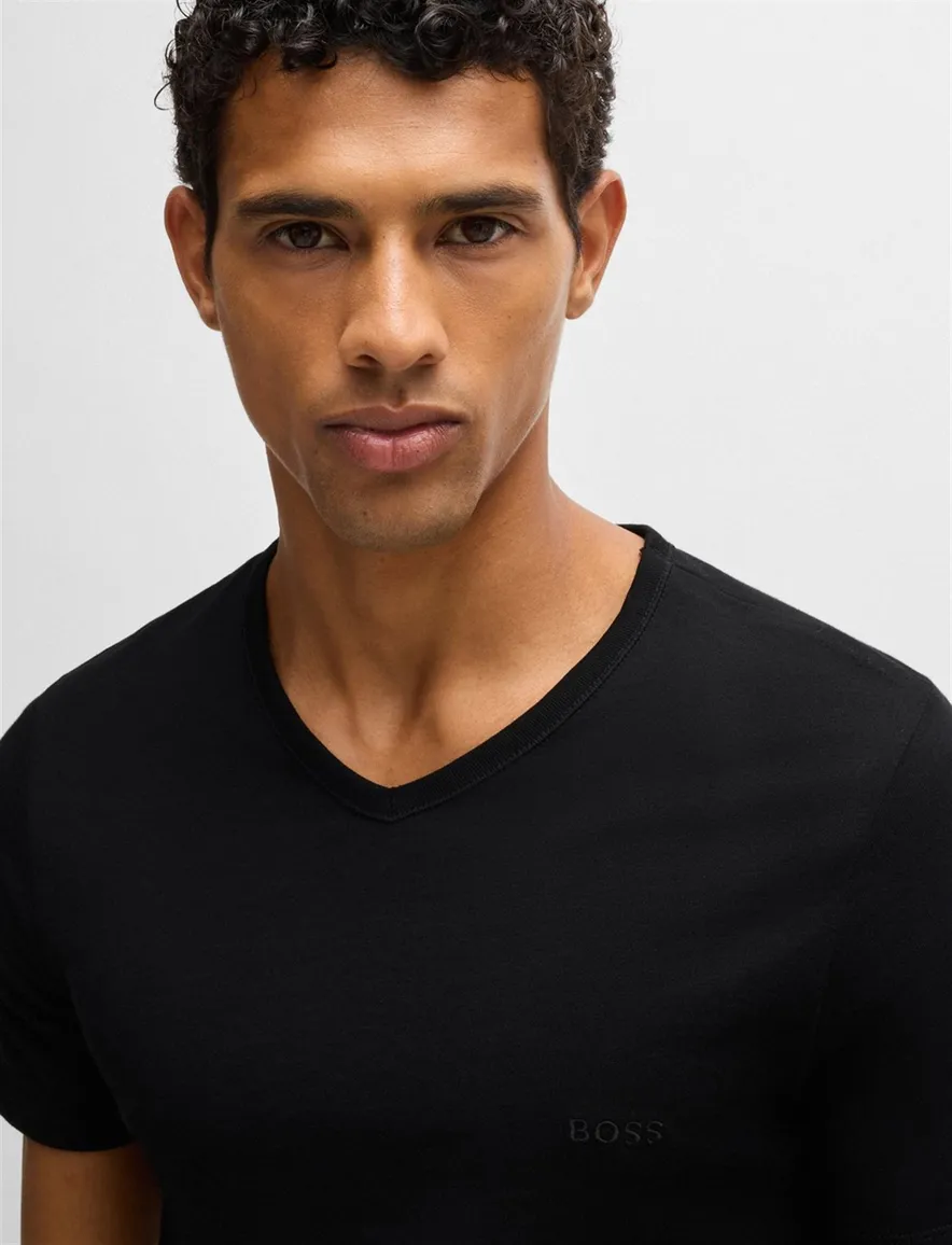 Hugo Boss Black t-shirt zwart classic fit 3-pack