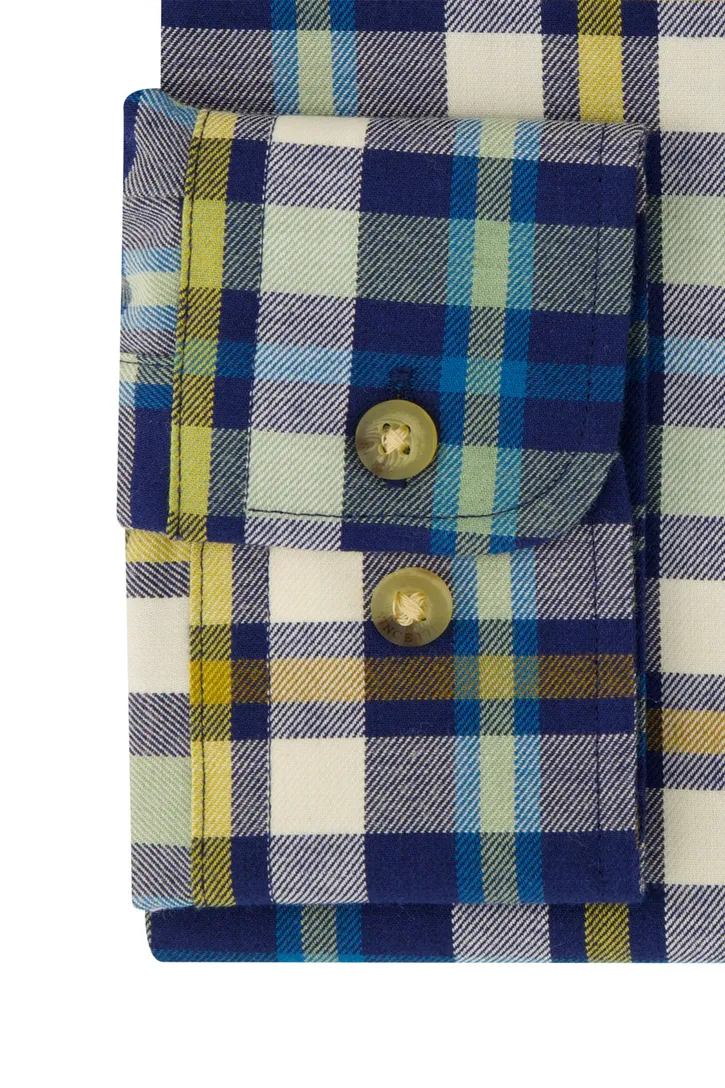Viyella overhemd blauw geruit katoen