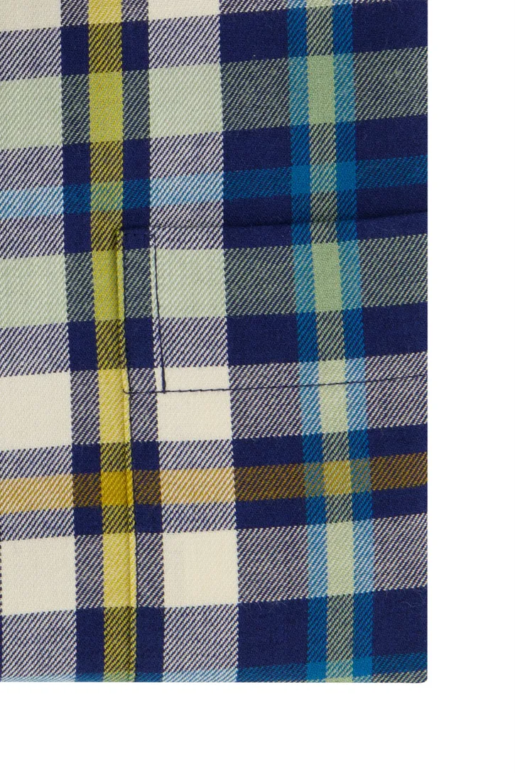 Viyella overhemd blauw geruit katoen