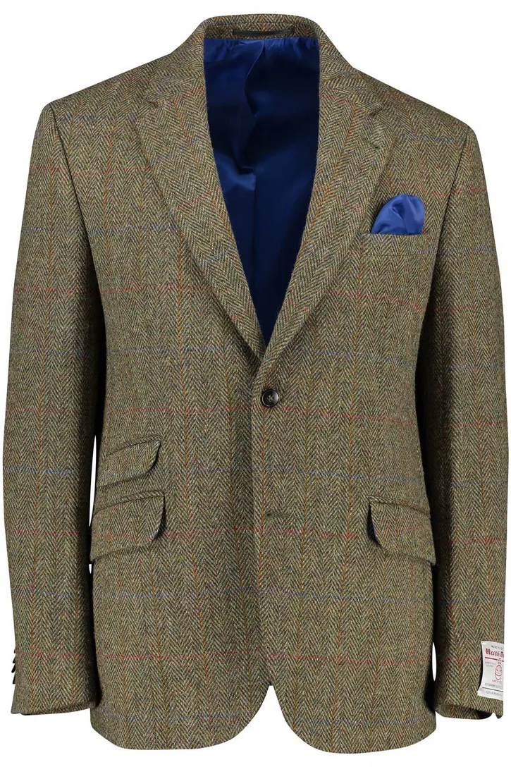 Wellington of Bilmore colbert khaki geruit London wol normale fit
