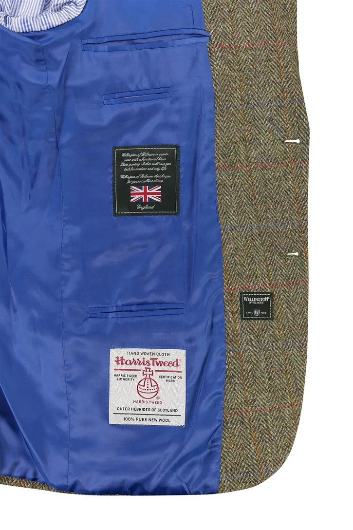 Wellington of Bilmore colbert khaki geruit London wol normale fit