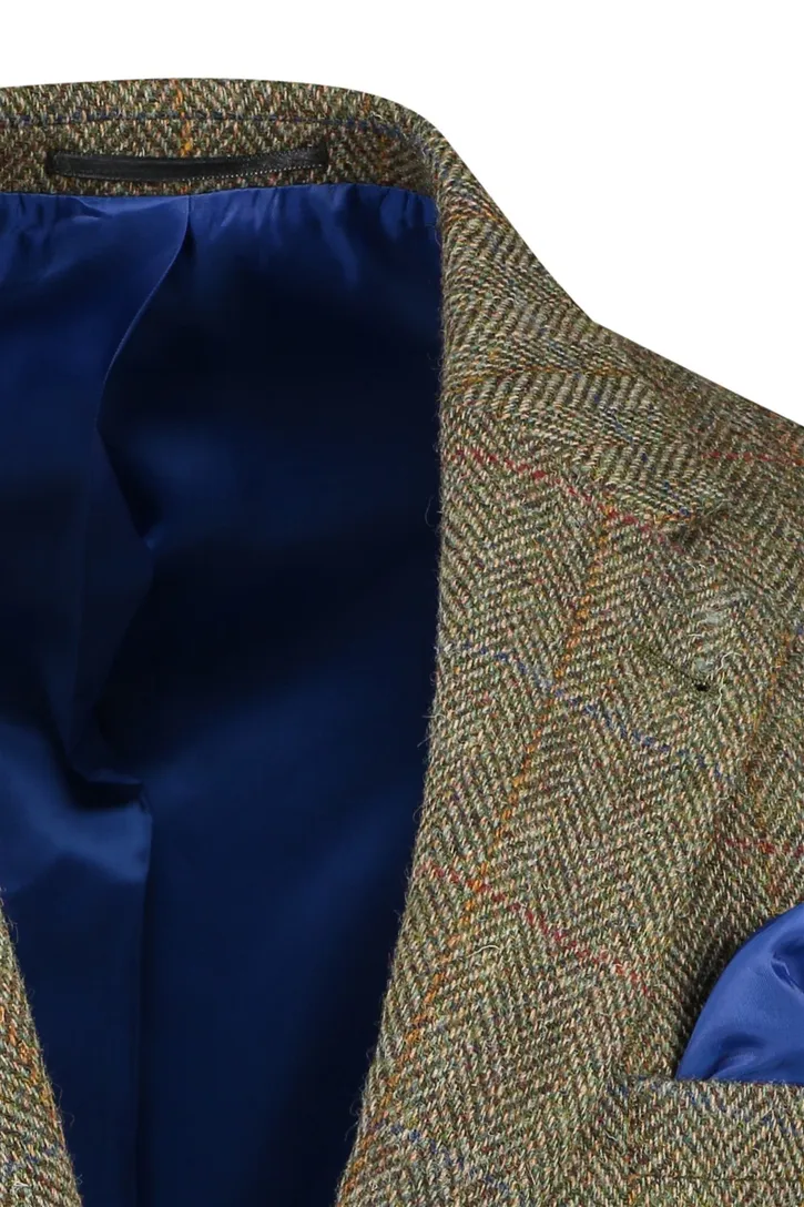 Wellington of Bilmore colbert khaki geruit London wol normale fit
