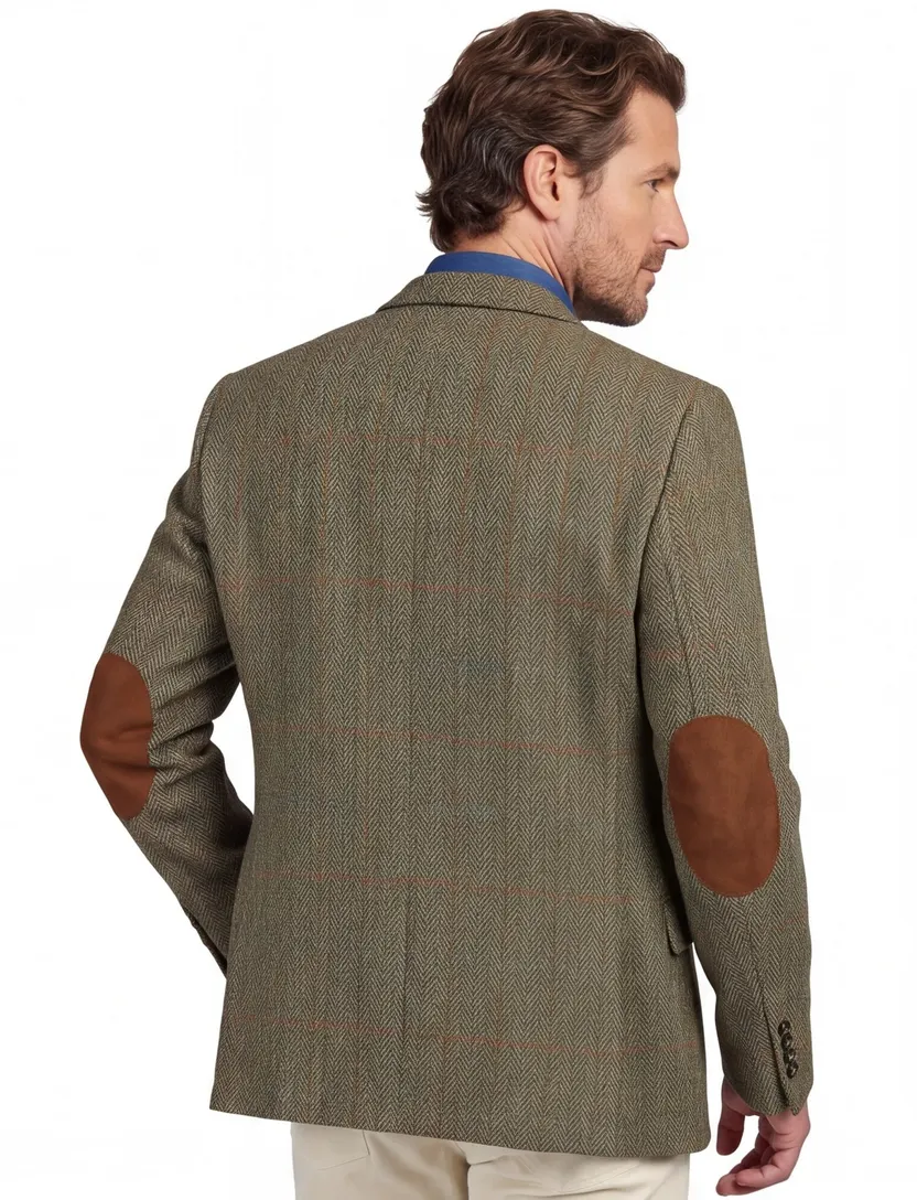 Wellington of Bilmore colbert khaki geruit London wol normale fit