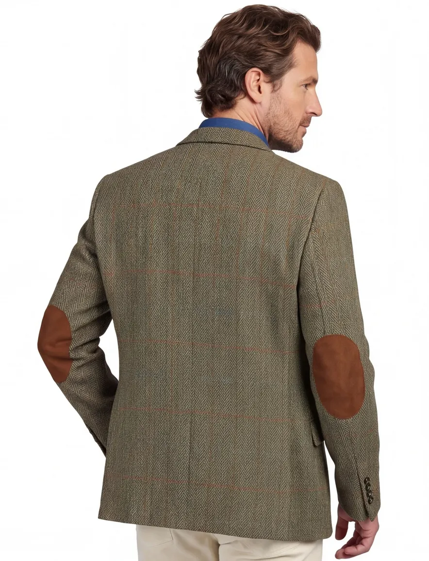 Wellington of Bilmore colbert khaki geruit wol normale fit London
