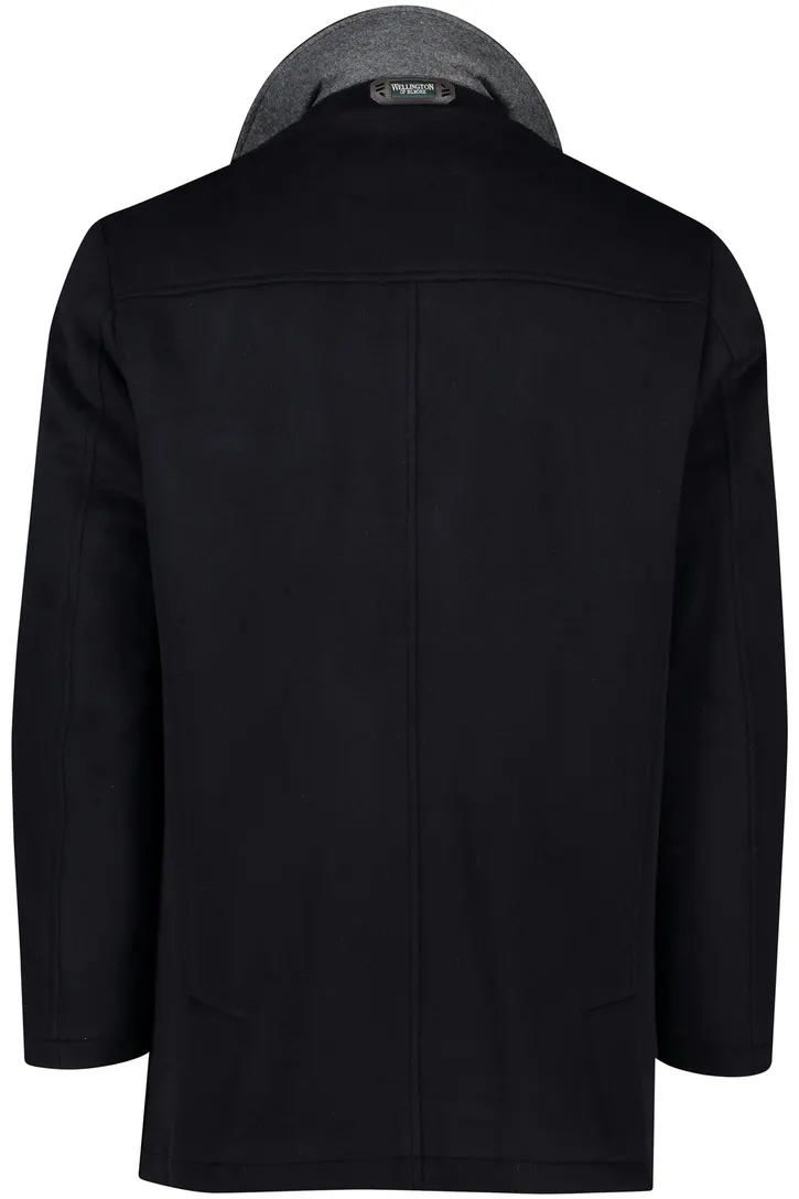 Wellington of Bilmore winterjas donkerblauw effen wol