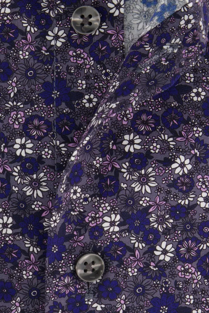 Seidensticker business overhemd Shaped Fit donkerblauw geprint 100% katoen