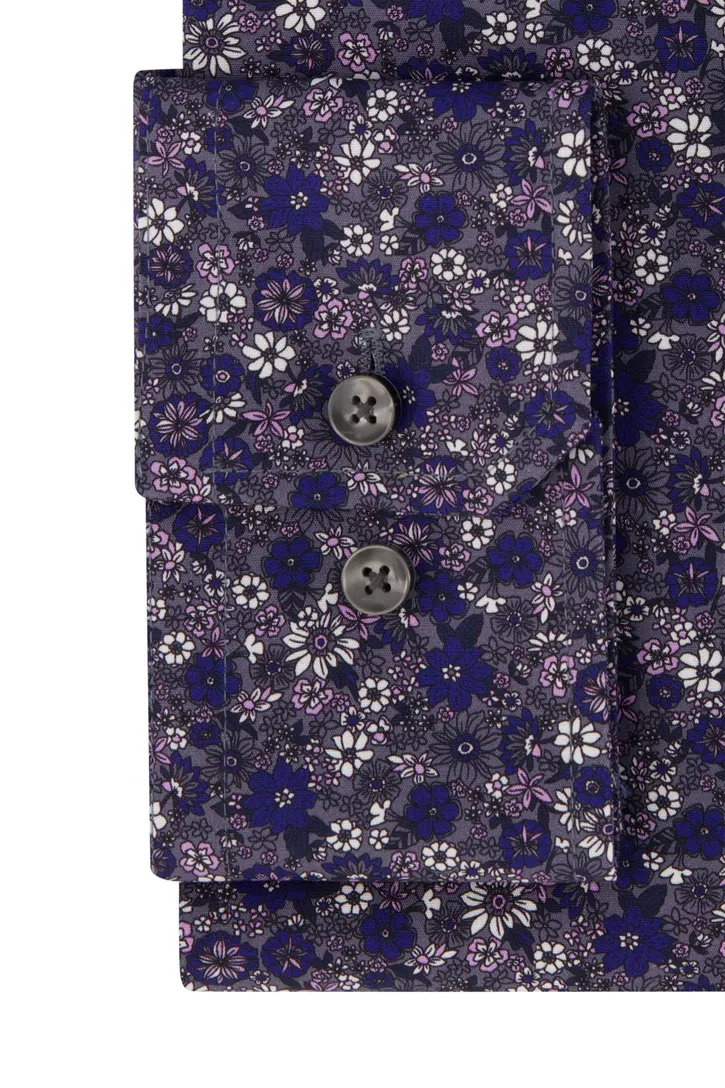 Seidensticker business overhemd Shaped Fit donkerblauw geprint 100% katoen