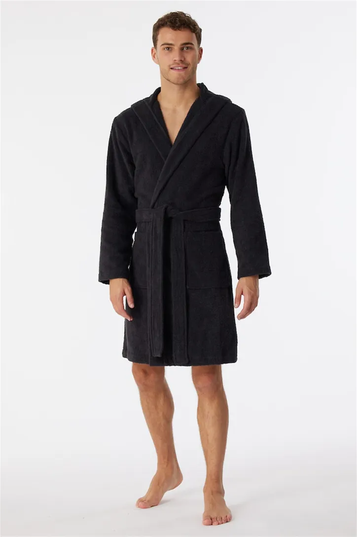 Schiesser badjas heren Essentials antraciet