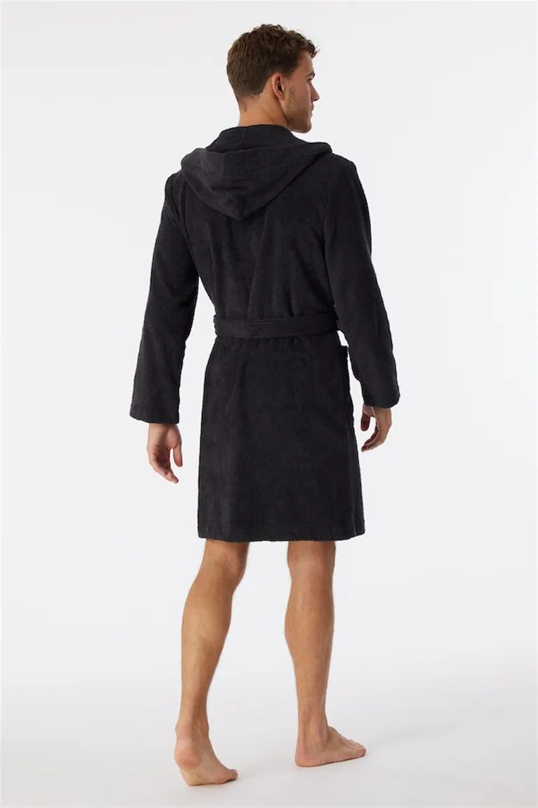 Schiesser badjas heren Essentials antraciet