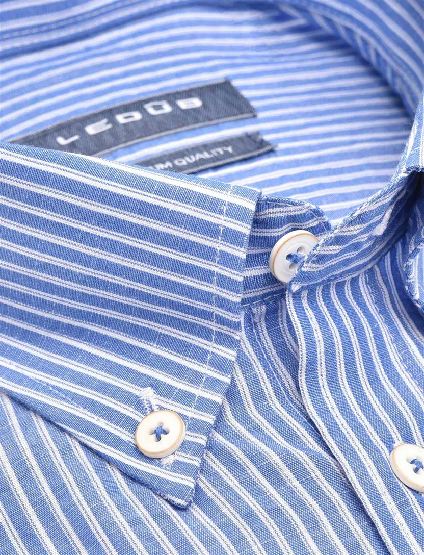 Ledub overhemd blauw wit gestreept