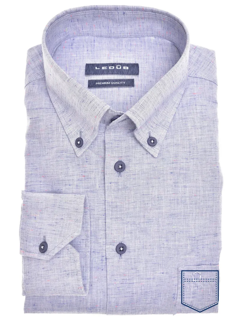 Ledub overhemd Modern Fit donkerblauw