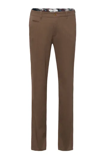 Brax Brax katoenen broek bruin structuur gemêleerd FABIO