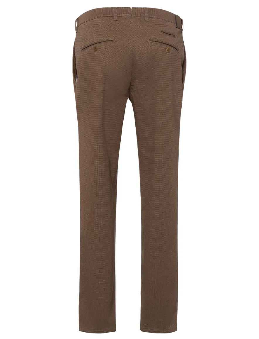Brax katoenen broek bruin structuur gemêleerd FABIO