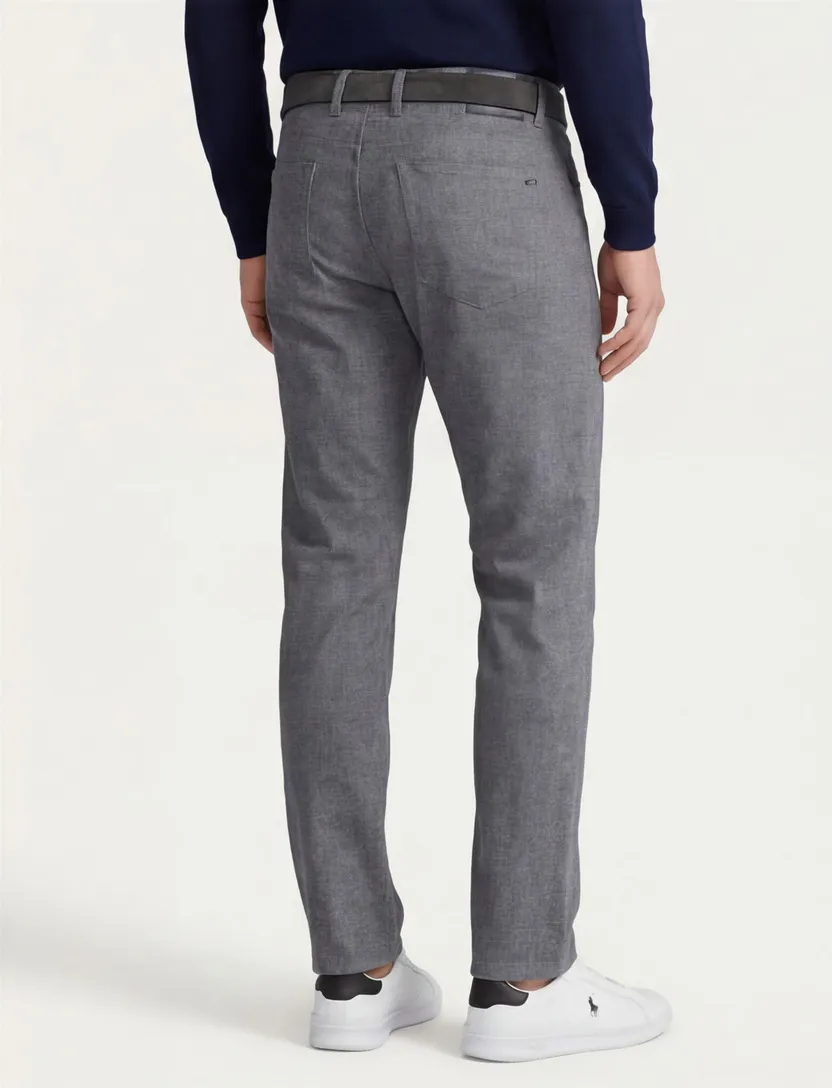 Brax Chuck modern fit broek grijs katoen