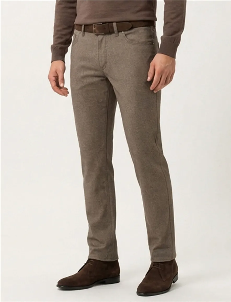 Brax 5-pocketk bruin Chuck Modern Fit gemeleerd