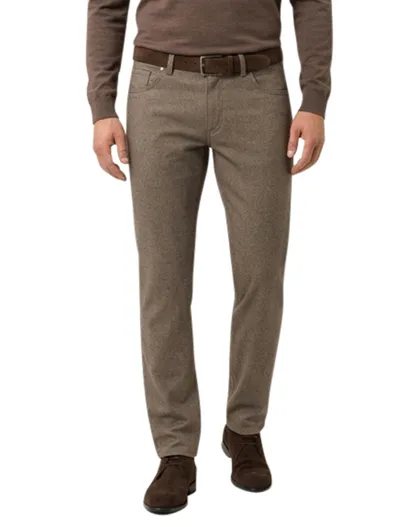 Brax Brax 5-pocket bruin Chuck modern fit katoen gemeleerd