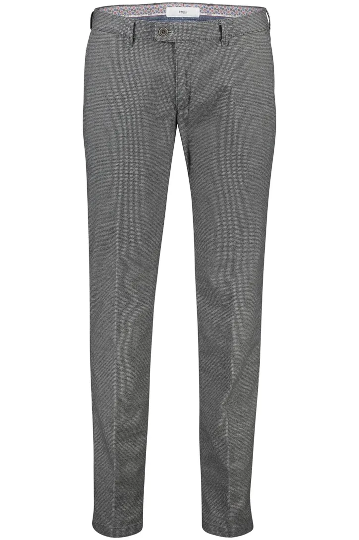 Brax katoenen broek grijs gemêleerd katoen