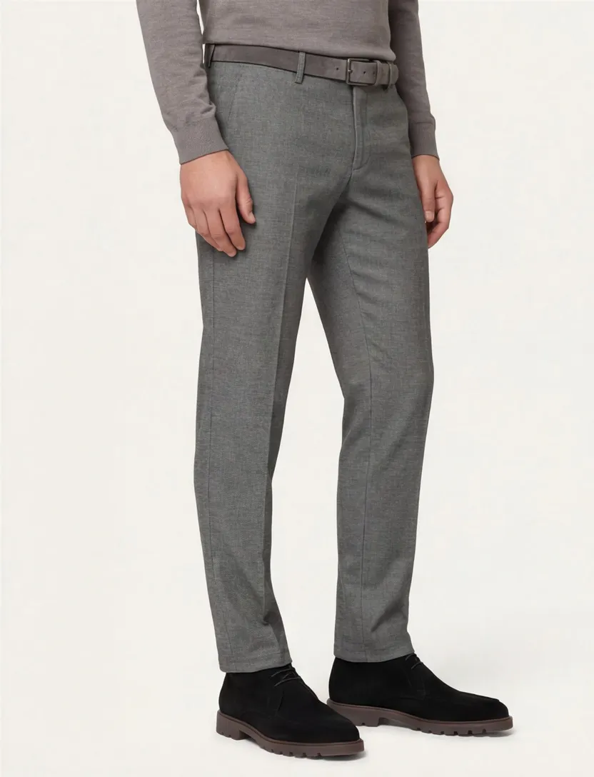 Brax katoenen broek grijs gemêleerd katoen