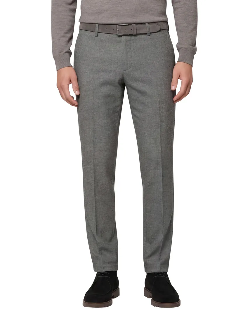 Brax katoenen broek grijs gemêleerd katoen