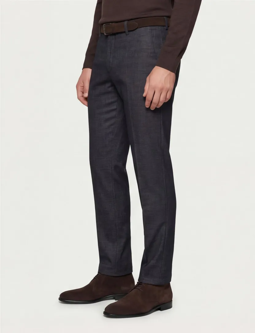 Brax katoenen broek Felix zwart gemêleerd modern fit