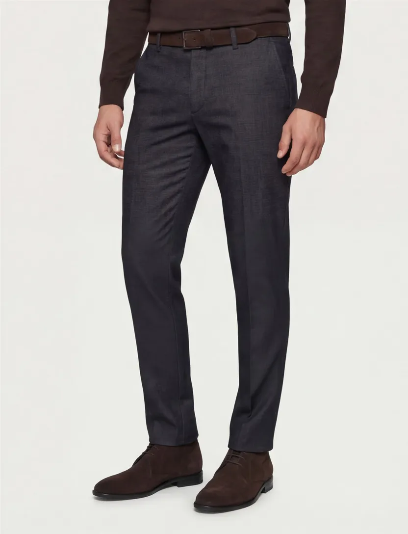 Brax katoenen broek Felix zwart gemêleerd modern fit