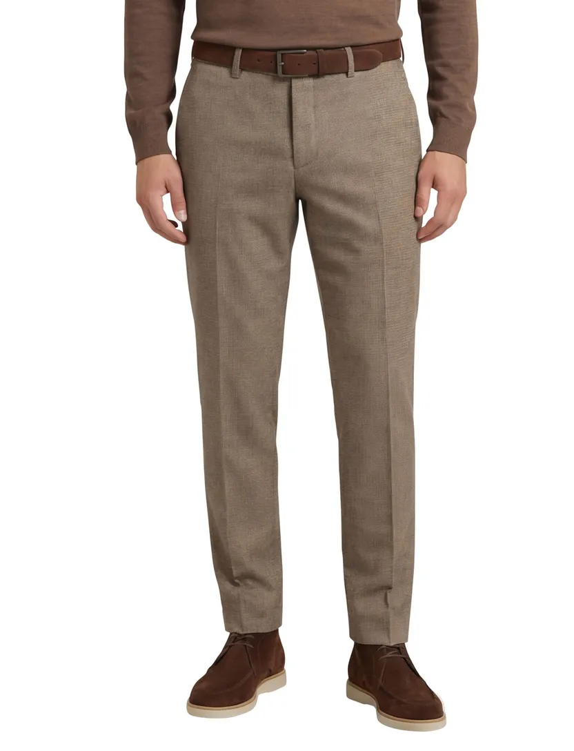 Brax katoenen broek camel gemêleerd katoen Felix