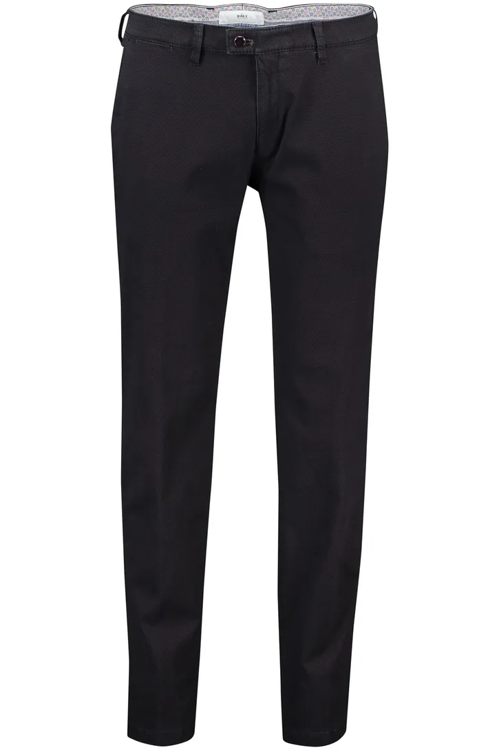 Brax katoenen broek Felix modern fit zwart geprint katoen