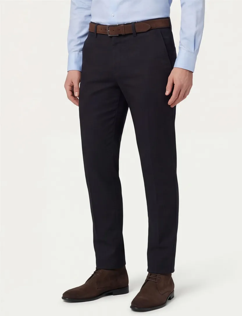 Brax katoenen broek Felix modern fit zwart geprint katoen