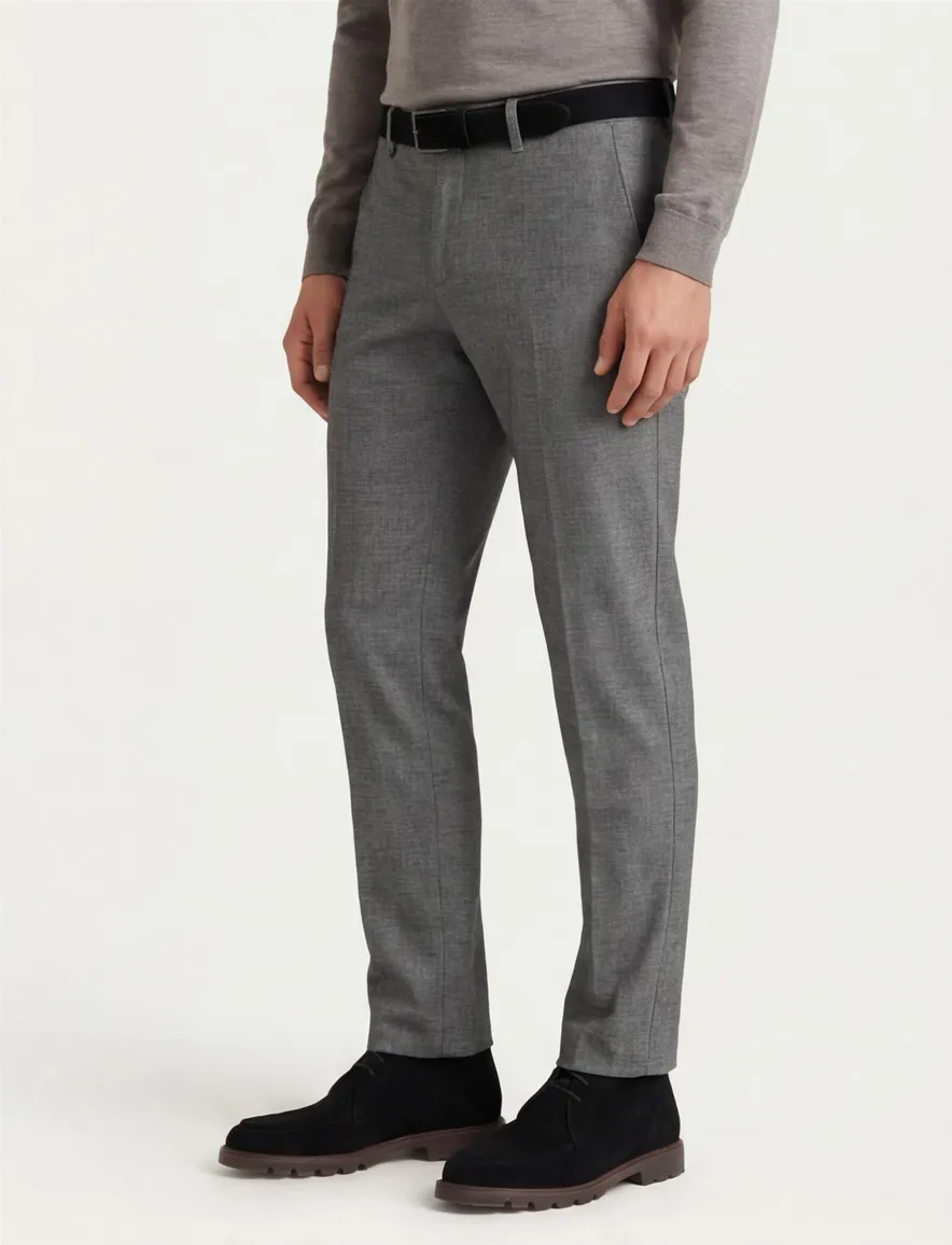Brax katoenen broek modern fit grijs gemêleerd