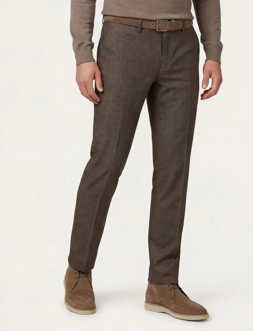 Brax katoenen broek bruin gemêleerd katoen Felix modern fit