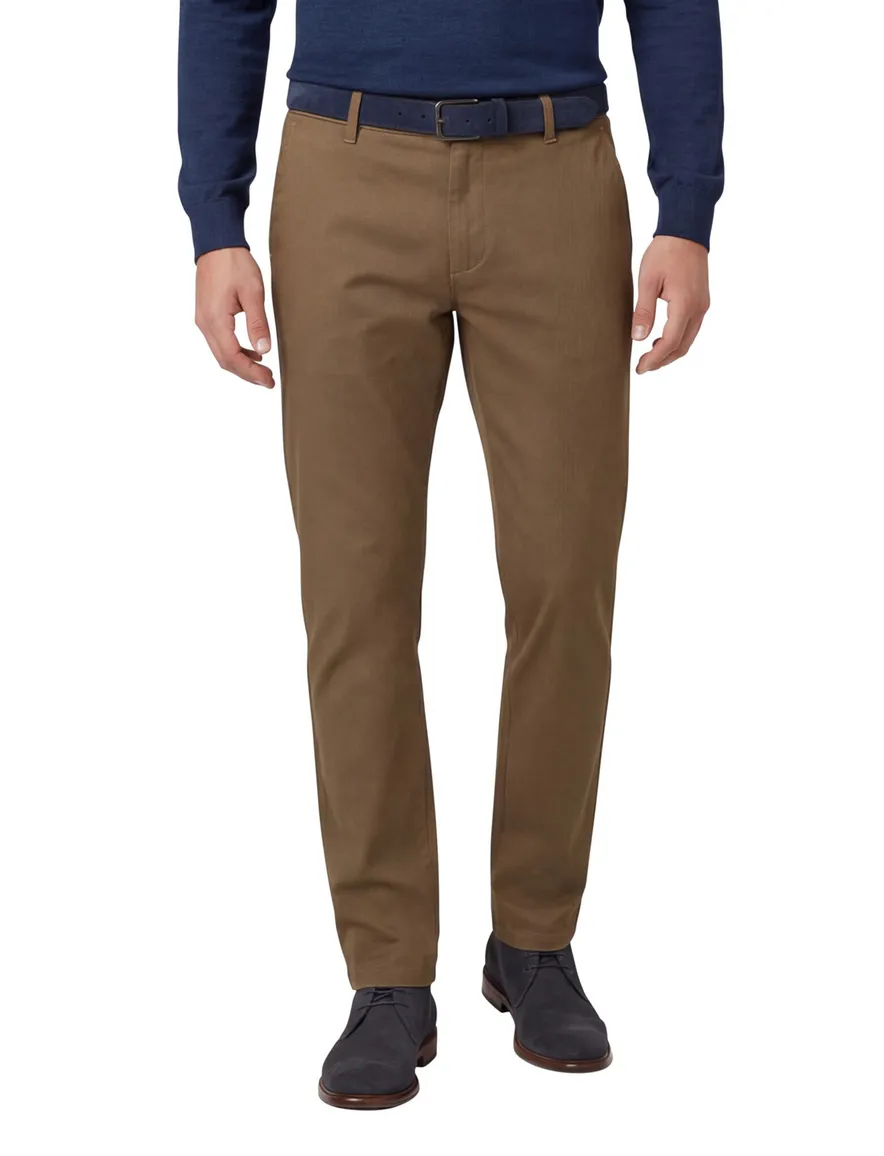 Eurex katoenen broek effen bruin