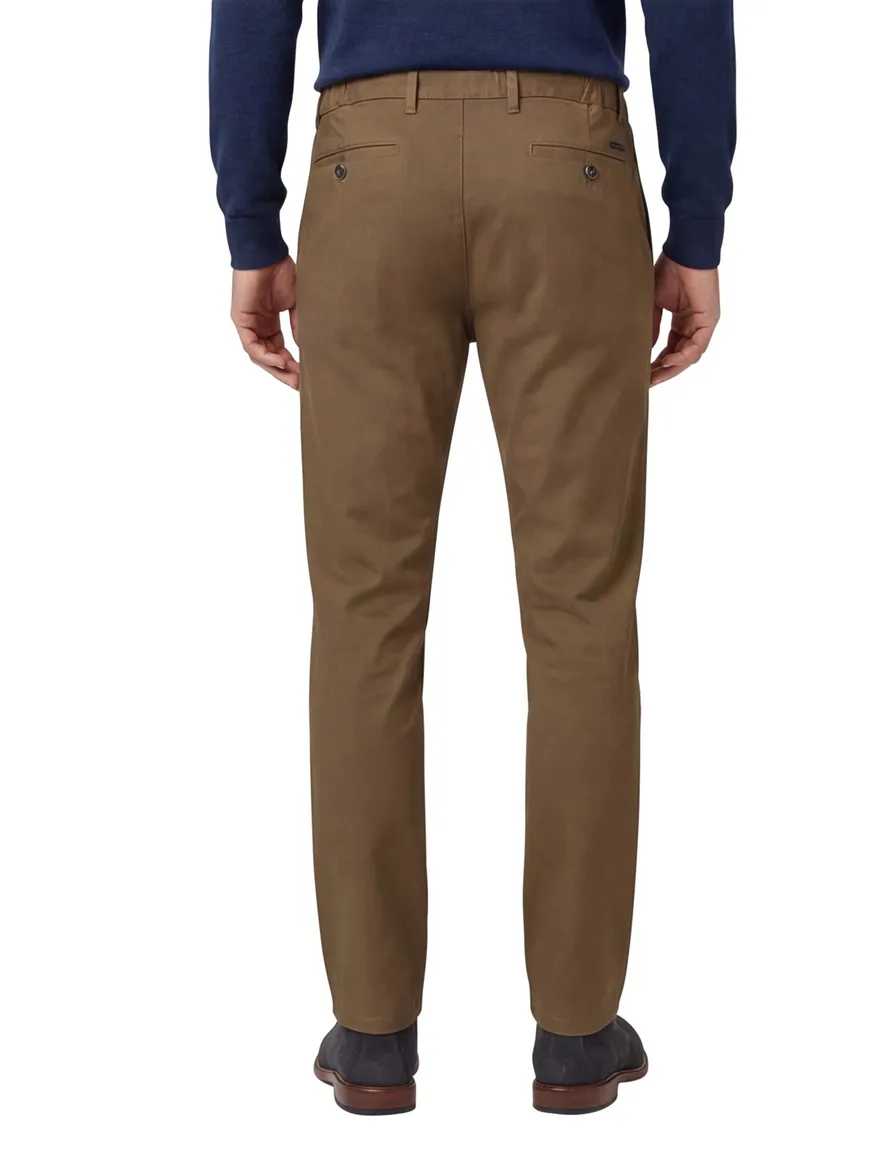 Eurex katoenen broek effen bruin