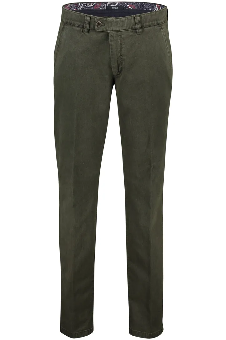 donkergroene Eurex chino Jim stretch