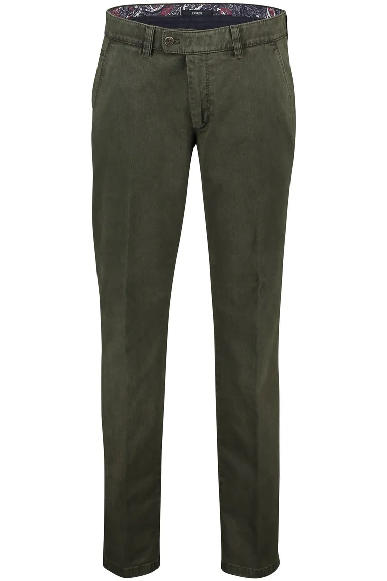 Eurex donkergroene chino Jim stretch